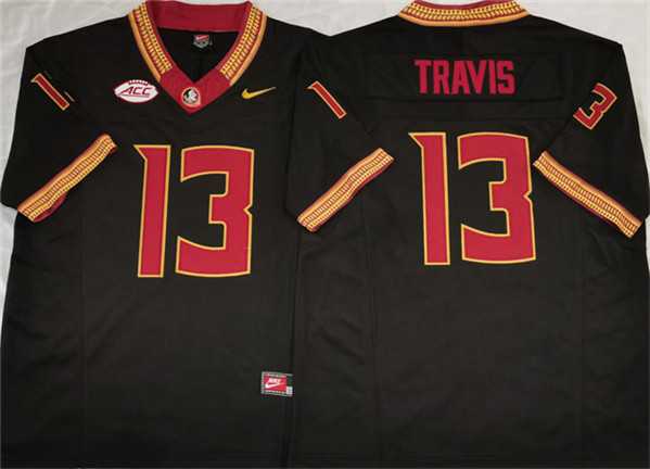Men%27s Florida State Seminoles #13 Jordan Travis Black 2023 F.U.S.E Stitched Jersey